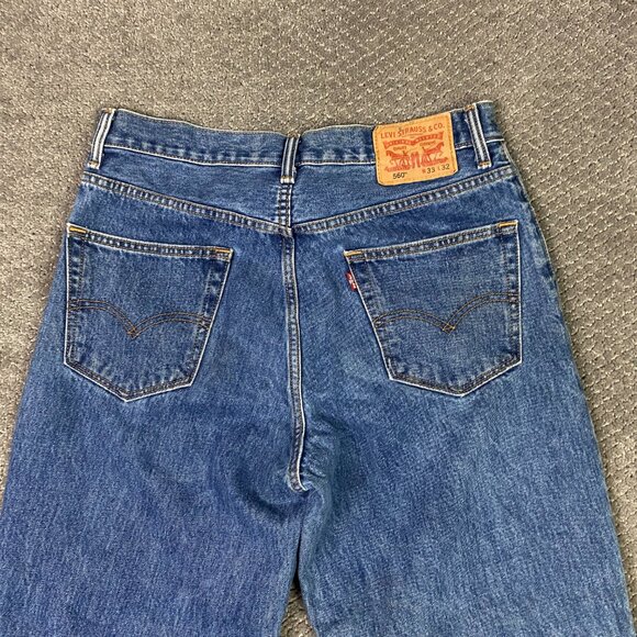 Levi's 560 Comfort Loose Fit Tapered Leg Jeans Men's 33 x 32 Fit 33 x 31 Blue - Picture 4 of 13